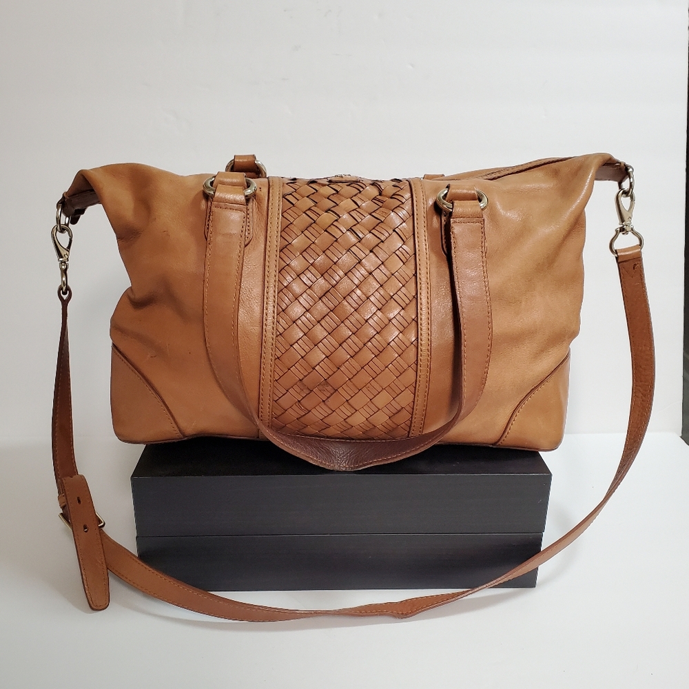 Cole Haan Bag Satchel with center Heritage Weave Tan Leather